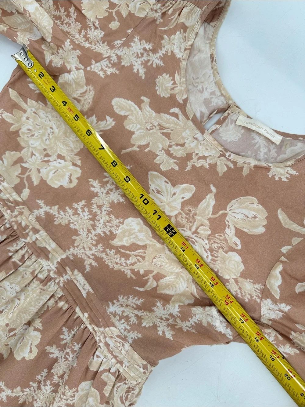 LOVESHACKFANCY Lienzo Mini Dress Floral Espresso Foam Cotton Size 6? - Picture 11 of 12